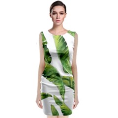 Sheets Tropical Plant Palm Summer Exotic Sleeveless Velvet Midi Dress by artworkshop