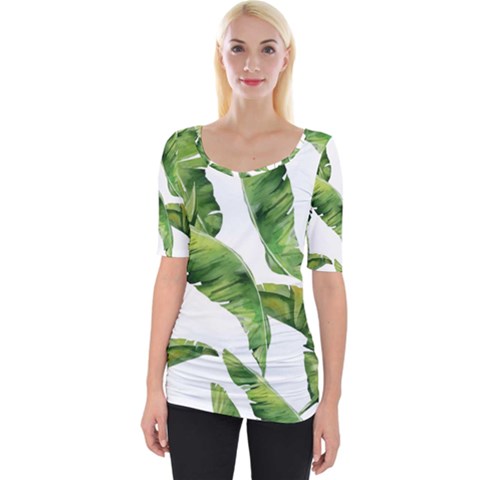 Sheets Tropical Plant Palm Summer Exotic Wide Neckline Tee by artworkshop