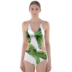 Sheets Tropical Plant Palm Summer Exotic Cut-out One Piece Swimsuit by artworkshop