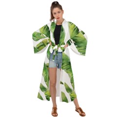 Sheets Tropical Plant Palm Summer Exotic Maxi Kimono by artworkshop