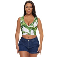 Sheets Tropical Plant Palm Summer Exotic Women s Sleeveless Wrap Top
