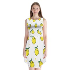 Pattern Lemon Texture Sleeveless Chiffon Dress  