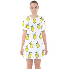 Pattern Lemon Texture Sixties Short Sleeve Mini Dress by artworkshop