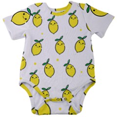 Pattern Lemon Texture Baby Short Sleeve Onesie Bodysuit by artworkshop