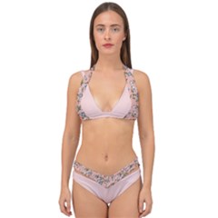 Flower Peach Blossom Double Strap Halter Bikini Set by flowerland