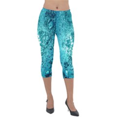 Bubbles Water Bub Lightweight Velour Capri Leggings  by artworkshop