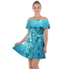 Bubbles Water Bub Off Shoulder Velour Dress by artworkshop