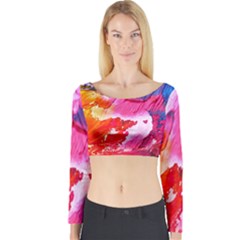 Colorful Painting Long Sleeve Crop Top