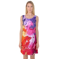Colorful Painting Sleeveless Satin Nightdress by artworkshop