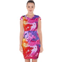 Colorful Painting Capsleeve Drawstring Dress  by artworkshop