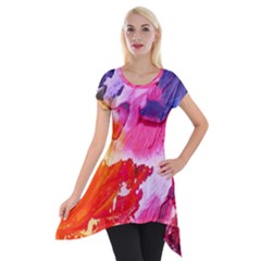 Colorful Painting Short Sleeve Side Drop Tunic by artworkshop