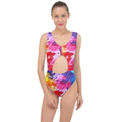 Colorful Painting Center Cut Out Swimsuit by artworkshop