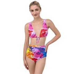 Colorful Painting Tied Up Two Piece Swimsuit by artworkshop