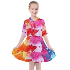 Colorful Painting Kids  All Frills Chiffon Dress by artworkshop