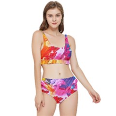 Colorful Painting Frilly Bikini Set by artworkshop