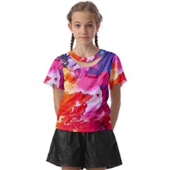 Colorful Painting Kids  Front Cut Tee by artworkshop