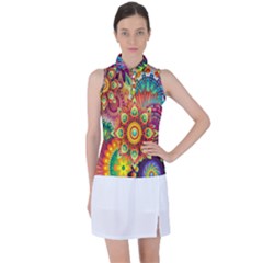 Mandalas Colorful Abstract Ornamental Women s Sleeveless Polo Tee by artworkshop