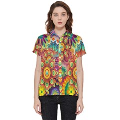 Mandalas Colorful Abstract Ornamental Short Sleeve Pocket Shirt by artworkshop