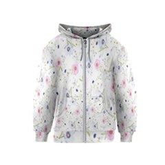 Pattern Flowers Kids  Zipper Hoodie by artworkshop