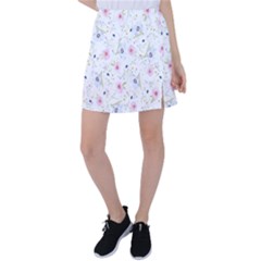 Pattern Flowers Tennis Skirt by artworkshop