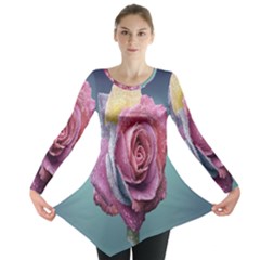 Rose Flower Love Romance Beautiful Long Sleeve Tunic  by artworkshop