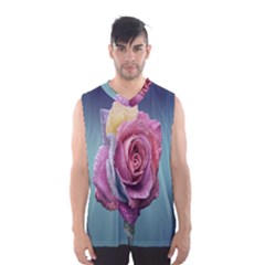 Rose Flower Love Romance Beautiful Men s Basketball Tank Top by artworkshop