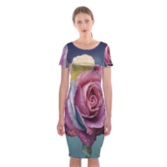 Rose Flower Love Romance Beautiful Classic Short Sleeve Midi Dress by artworkshop