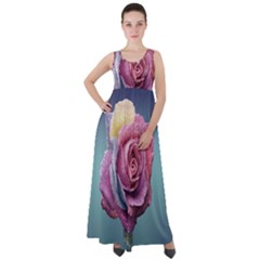 Rose Flower Love Romance Beautiful Empire Waist Velour Maxi Dress by artworkshop