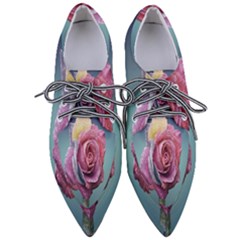 Rose Flower Love Romance Beautiful Pointed Oxford Shoes by artworkshop