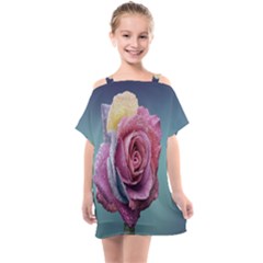 Rose Flower Love Romance Beautiful Kids  One Piece Chiffon Dress by artworkshop