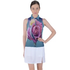 Rose Flower Love Romance Beautiful Women s Sleeveless Polo Tee by artworkshop