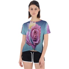 Rose Flower Love Romance Beautiful Open Back Sport Tee by artworkshop