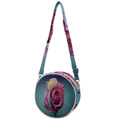 Rose Flower Love Romance Beautiful Crossbody Circle Bag by artworkshop
