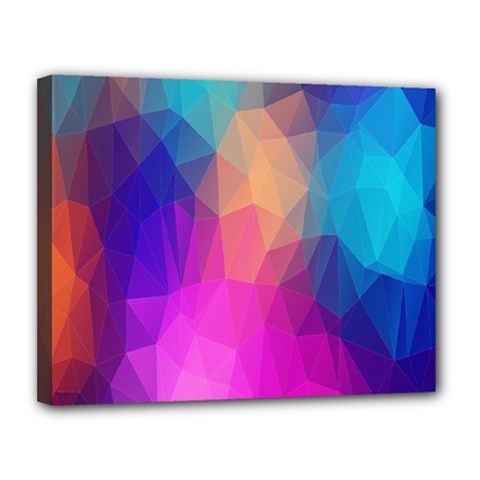 Triangles Polygon Color Canvas 14  X 11  (stretched) by artworkshop