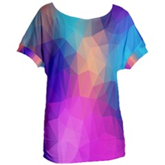 Triangles Polygon Color Women s Oversized Tee by artworkshop
