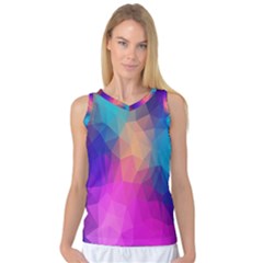 Triangles Polygon Color Women s Basketball Tank Top by artworkshop