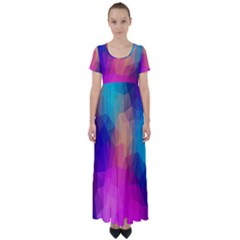 Triangles Polygon Color High Waist Short Sleeve Maxi Dress by artworkshop