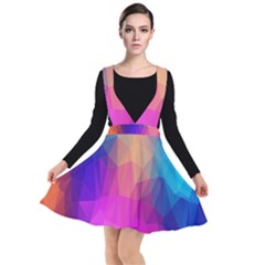 Triangles Polygon Color Plunge Pinafore Dress by artworkshop