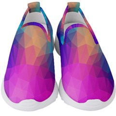 Triangles Polygon Color Kids  Slip On Sneakers by artworkshop