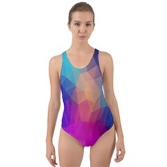 Triangles Polygon Color Cut-out Back One Piece Swimsuit by artworkshop