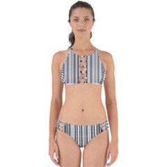 Barcode Pattern Perfectly Cut Out Bikini Set