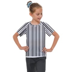 Barcode Pattern Kids  Mesh Piece Tee