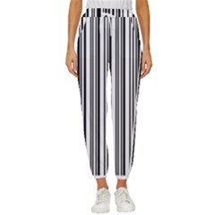 Barcode Pattern Cropped Drawstring Pants