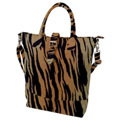 Tiger Animal Print A Completely Seamless Tile Able Background Design Pattern Buckle Top Tote Bag by Amaryn4rt