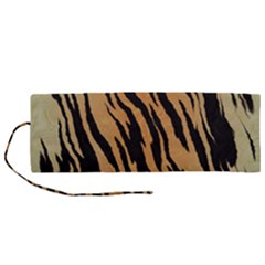 Tiger Animal Print A Completely Seamless Tile Able Background Design Pattern Roll Up Canvas Pencil Holder (m) by Amaryn4rt