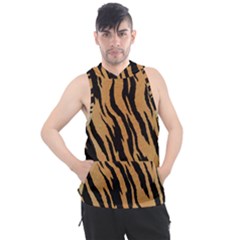 Tiger Animal Print A Completely Seamless Tile Able Background Design Pattern Men s Sleeveless Hoodie by Amaryn4rt