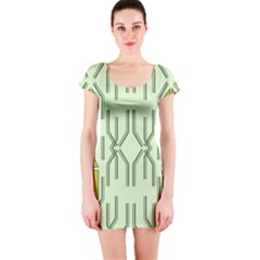 Abstract Pattern Geometric Backgrounds Short Sleeve Bodycon Dress by Eskimos