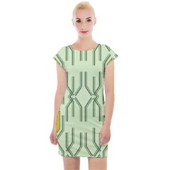 Abstract Pattern Geometric Backgrounds Cap Sleeve Bodycon Dress by Eskimos