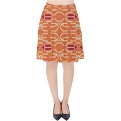 Abstract Pattern Geometric Backgrounds  Velvet High Waist Skirt by Eskimos