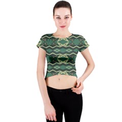 Abstract Pattern Geometric Backgrounds Crew Neck Crop Top by Eskimos
